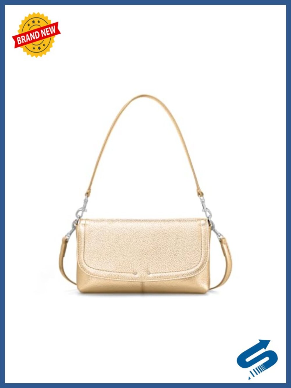 Genuine Leather Small Crossbody Bag RFID Clutch Purse with Card Slots